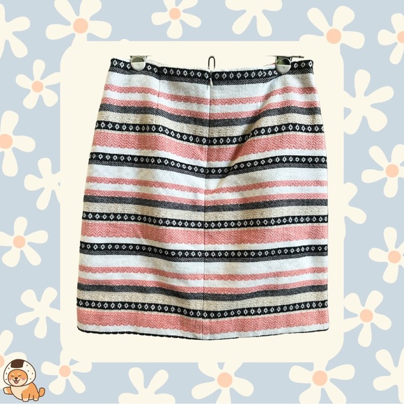 LOFT Outlet Geometric Striped Embroidered/Textured Mini Skirt, Sz 4 - Picture 5 of 8